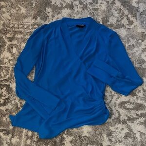 Trouve Royal Blue Wrap Blouse